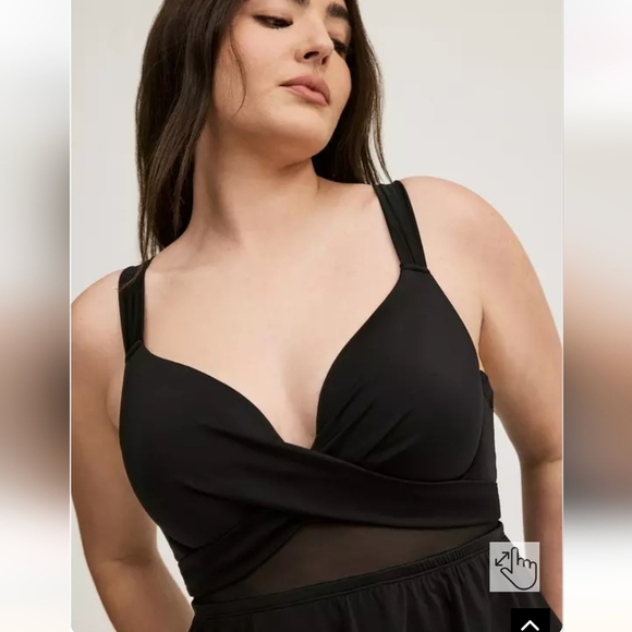 Torrid Underwire Wrap Front Swim Dress  Black Size 0x C/D NWT - Picture 5 of 17